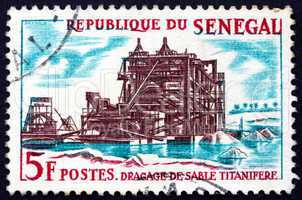 Postage stamp Senegal 1964 Dredging of Titanium-bearing Sand