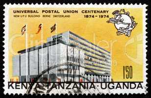 Postage stamp Tanzania, Kenya, Uganda 1974 UPU Headquarters, Ber