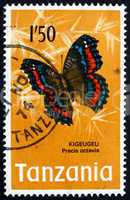 Postage stamp Tanzania 1973 Gaudy Commodore, Butterfly