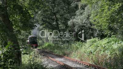 Steam train on the Royal Deeside Railway near Banchory, Scotland.