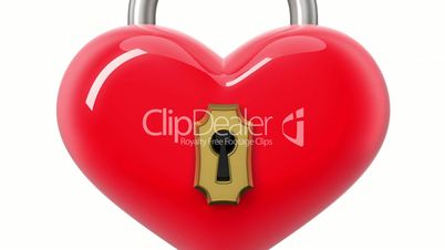 Key opening closed Heart. Alpha mask. HD 1080.