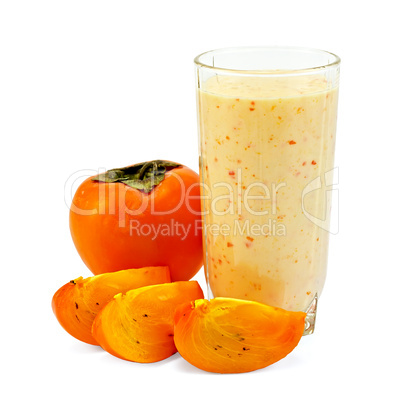 Milkshake with whole persimmon