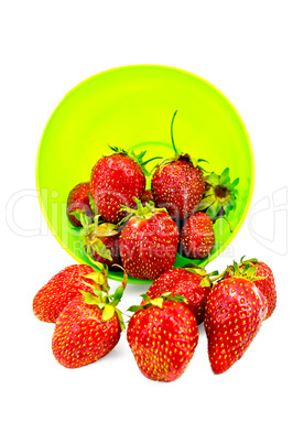 Strawberries in a green bowl