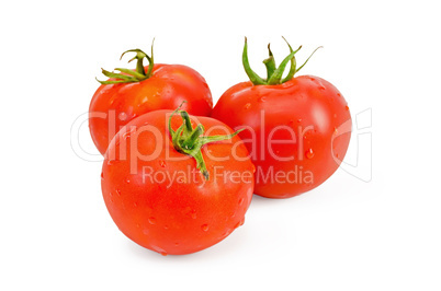 Tomatoes whole with water drops