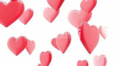 Beautiful glossy Hearts in looped animation. HD 1080.