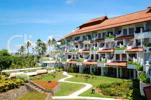 The luxury hotel and green lawn, Bentota, Sri Lanka
