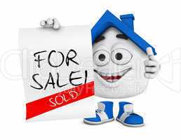 Kleines 3D Haus Blau - For Sale! - Sold