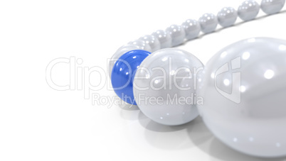 3D Kugel Kreis Fokus - blau weiß 4