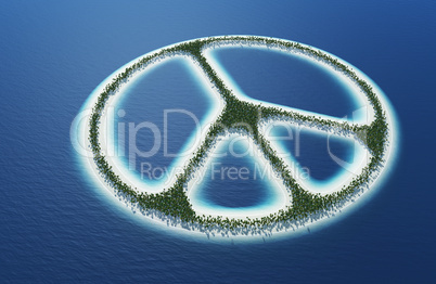 Peace Zeichen - Insel Konzept 1