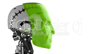Seitenansicht - Roboter Kopf Grün