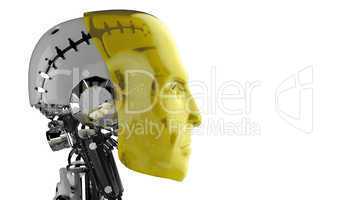 Seitenansicht - Roboter Kopf Gelb