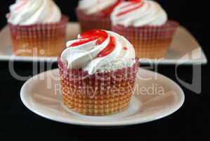 Homemade cupcakes with cream