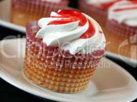 Homemade cupcakes with cream