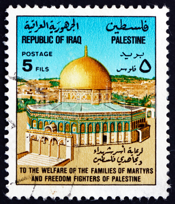 Postage stamp Iraq 1977 Dome of the Rock, Jerusalem