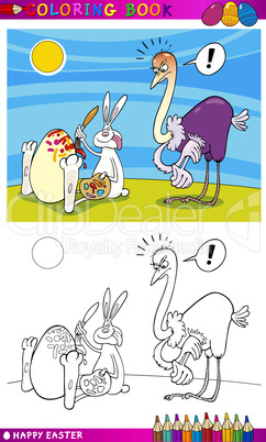 easter bunny humor cartoon for coloring