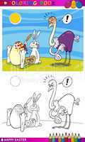easter bunny humor cartoon for coloring