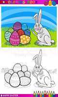 easter bunny cartoon for coloring