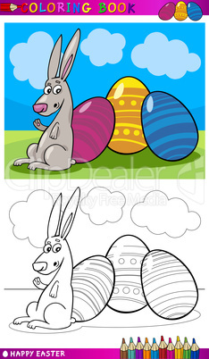 easter bunny cartoon for coloring