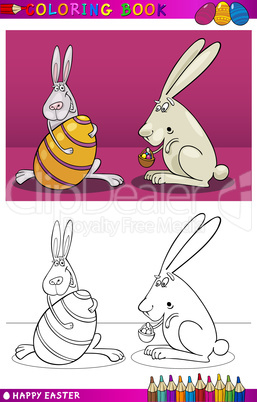 easter bunny cartoon for coloring