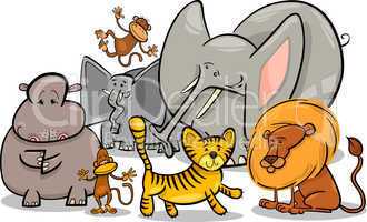 african safari wild animals cartoon illustration