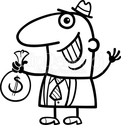 happy man with money cartoon