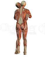 Menschliche Anatomie bei einer Umarmung