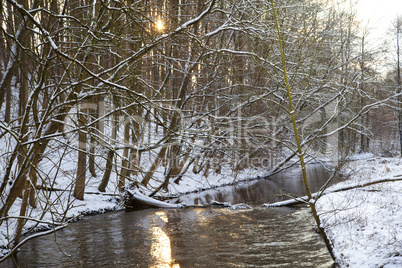 Winterlandschaft an der Eider, Schleswig-Holstein