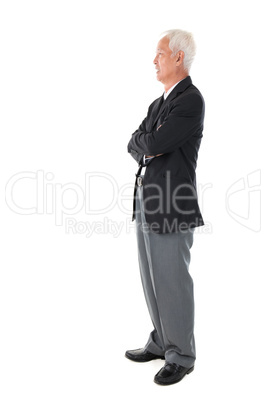 full body Asian senior businessman