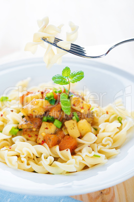 Delicious pasta fusilli