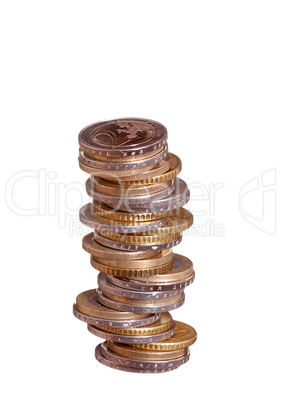 stack of european coins