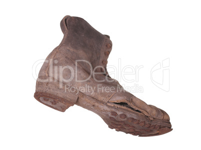 dirty boot with steel shoe sole