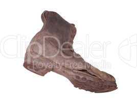 dirty boot with steel shoe sole