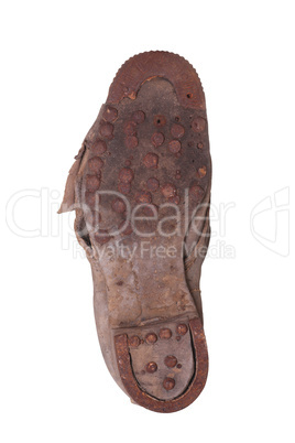 shoe sole with steel of an old boot