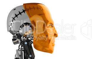 Seitenansicht - Roboter Kopf Orange
