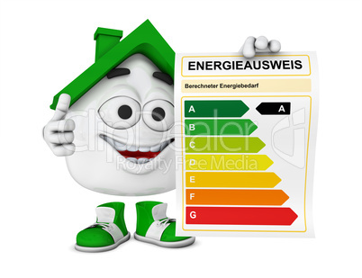 Kleines 3D Haus Grün - Energieausweis Konzept 2