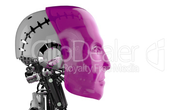 Seitenansicht - Roboter Kopf Pink