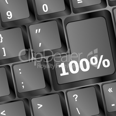 Wording 100 guarantee on computer keyboard