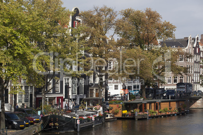 Hausboote in Amsterdam, Niederlande