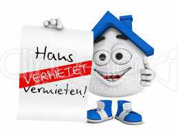 Kleines 3D Haus Blau - Haus zu vermieten! - Vermietet