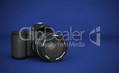 DSLR Vollformat - Digitale Spiegelreflexkamera Schwarz auf Blau