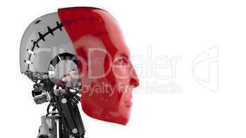 Seitenansicht - Roboter Kopf Rot