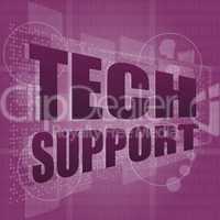tech support word on a touch screen interface