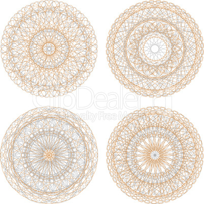 Guilloche mandala pattern for currency, certificate or diplomas