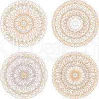Guilloche mandala pattern for currency, certificate or diplomas
