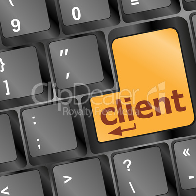 keyboard with client button, business concept