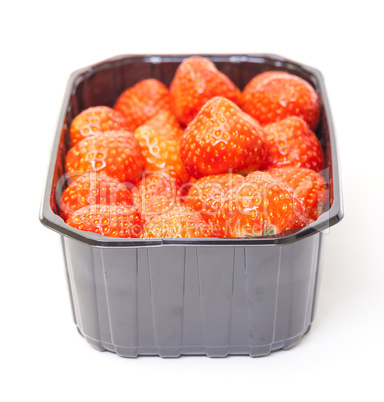 Fresh Strawberries in a Plastic Container