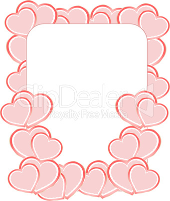 valentine foto frames or card with set of love heart
