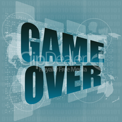 game over message on touch screen