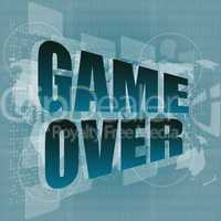 game over message on touch screen