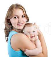 happy mother with baby